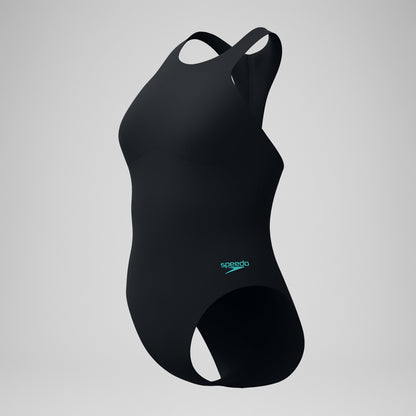 Racer Zip Swimsuit with Swim Bra Black - Speedo