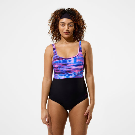 Contour Eclipse Printed Swimsuit Black/Pink - Speedo