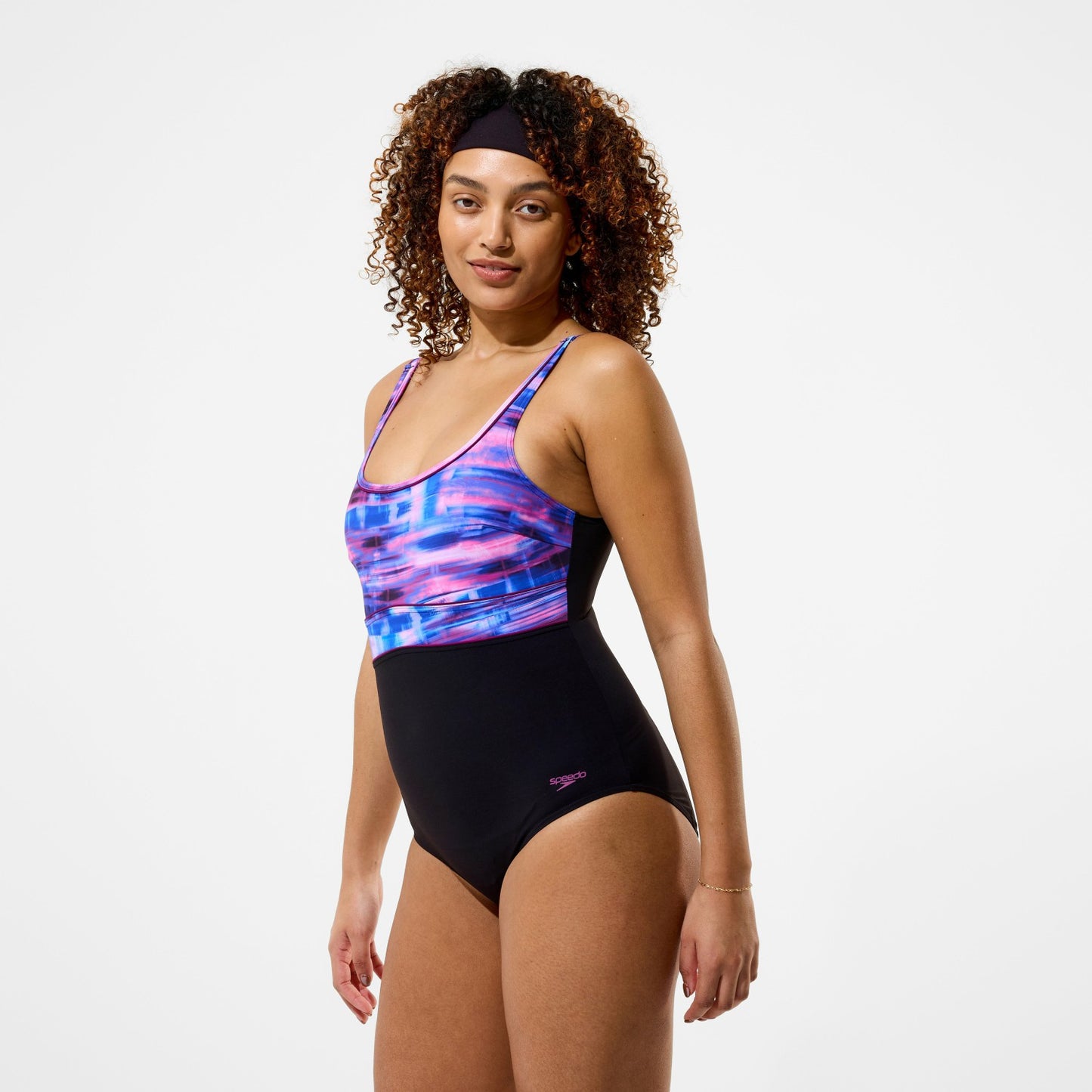Contour Eclipse Printed Swimsuit Black/Pink - Speedo