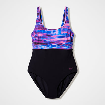 Contour Eclipse Printed Swimsuit Black/Pink - Speedo