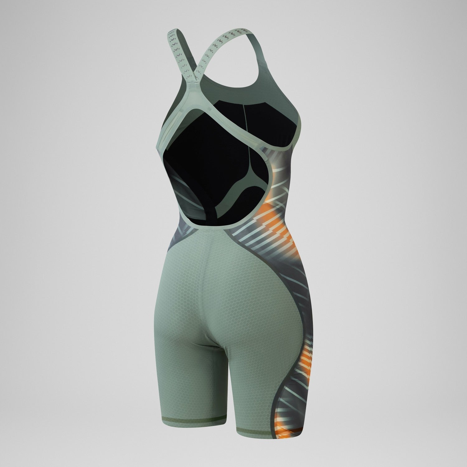 Fastskin LZR Pure Intent 2.0 Openback Kneeskin Green/Orange - Speedo
