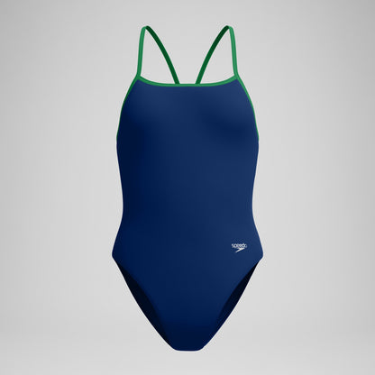 Club Training Turnback Swimsuit Navy/Green - Speedo