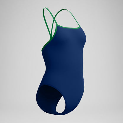 Club Training Turnback Swimsuit Navy/Green - Speedo