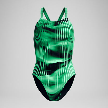 Club Training Printed Leaderback Swimsuit Green - Speedo