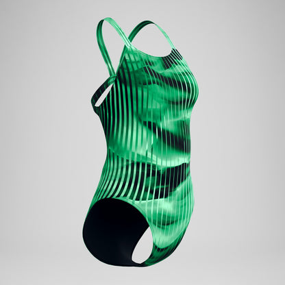 Club Training Printed Leaderback Swimsuit Green - Speedo
