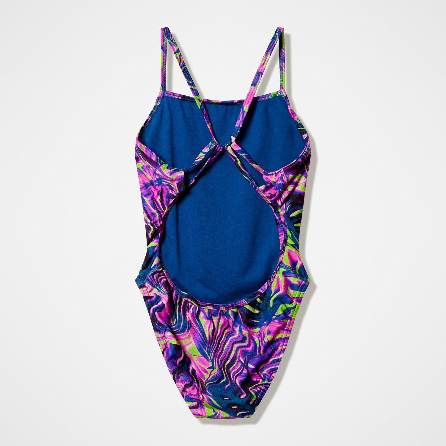 Club Training Printed Web Back Swimsuit Pink/Navy - Speedo