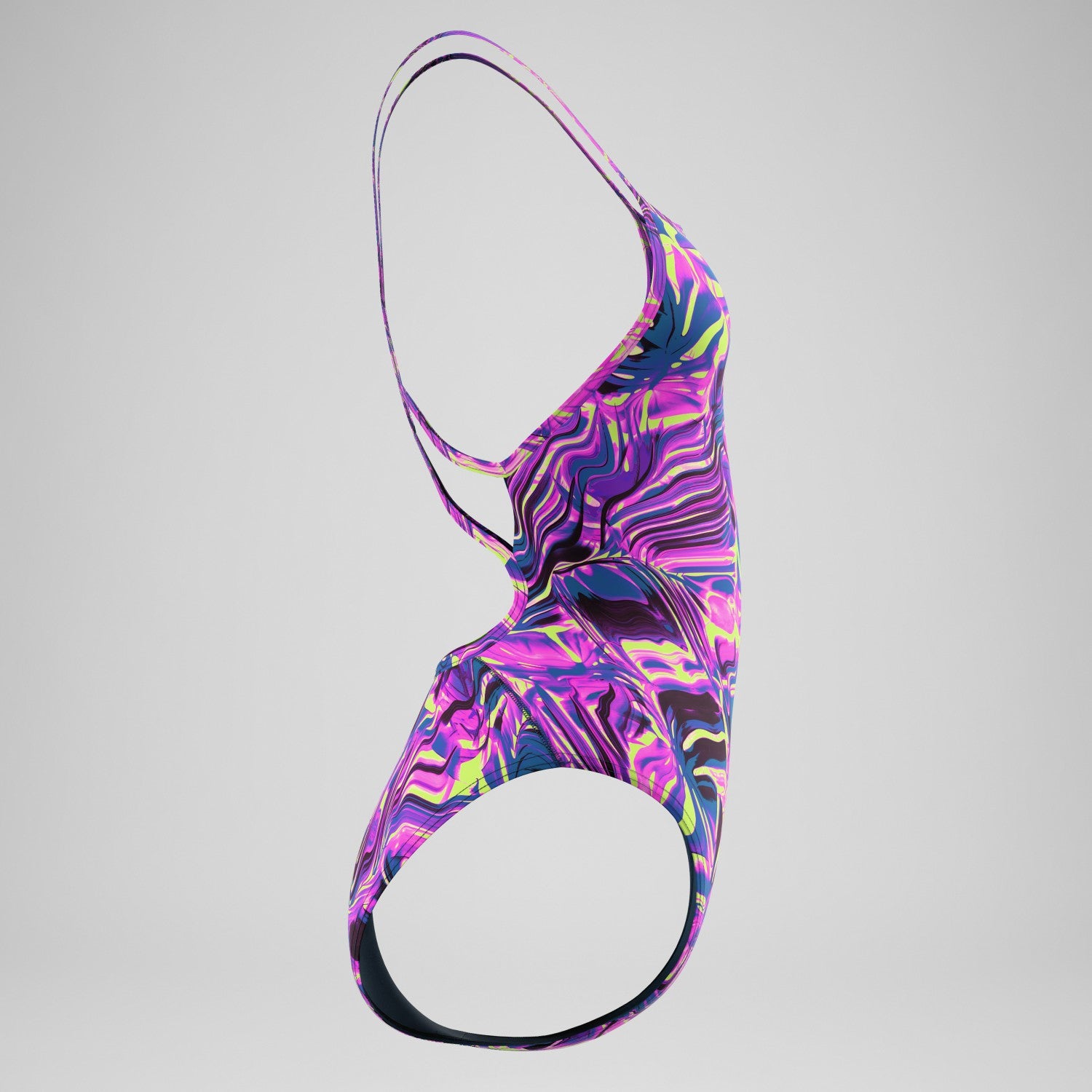 Club Training Printed Web Back Swimsuit Pink/Navy - Speedo