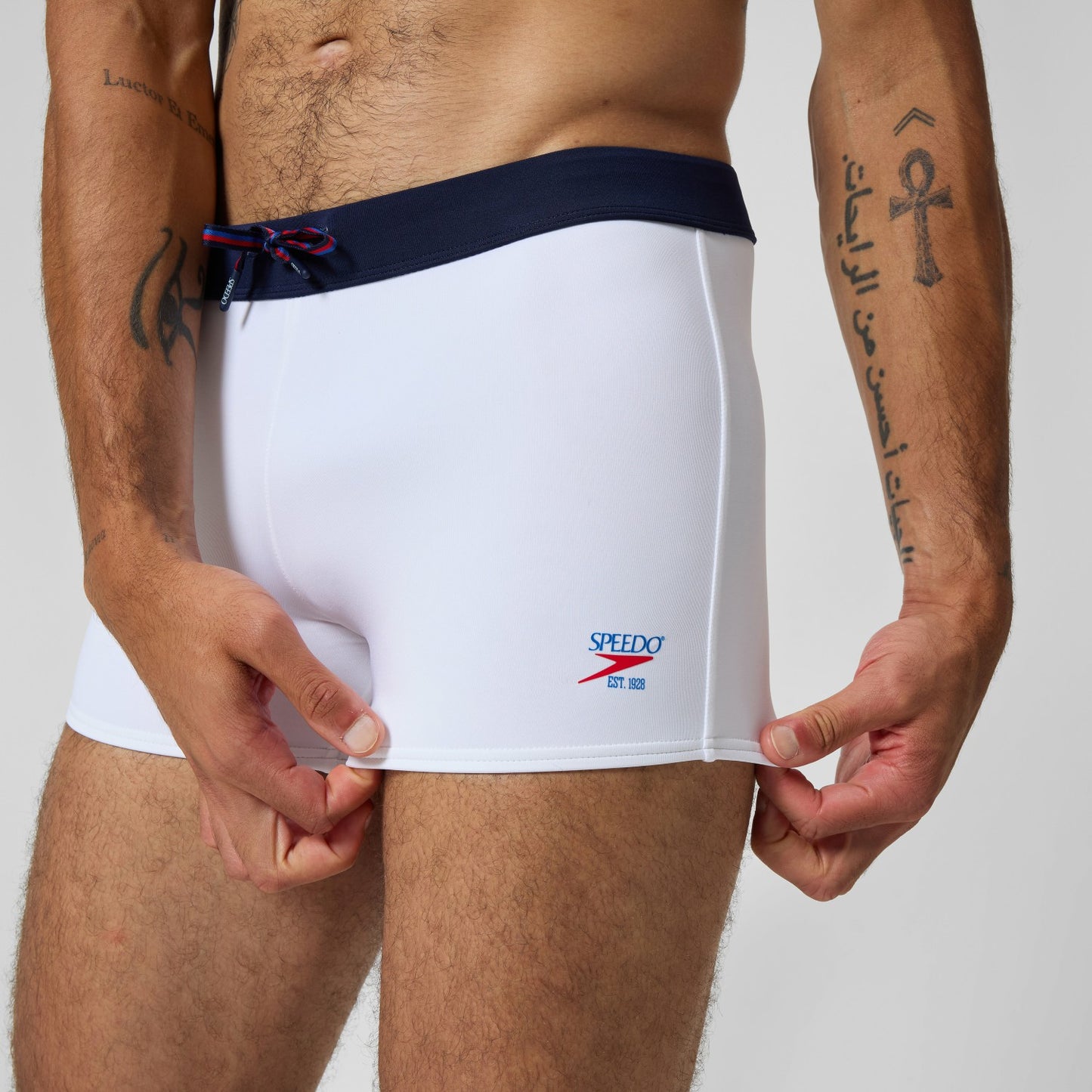 Jetstream Solid Aquashorts White/Navy - Speedo