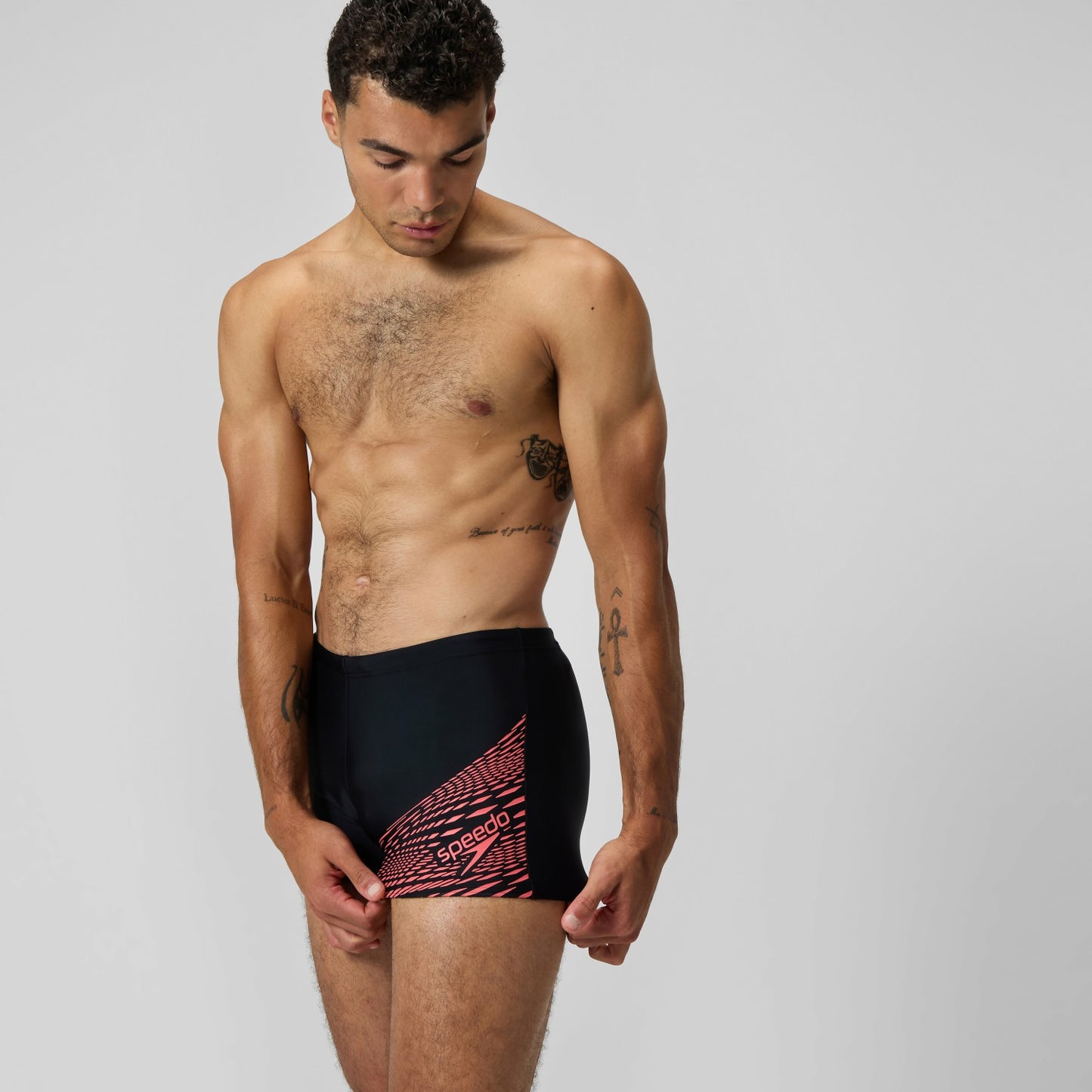 Medley Logo Aquashorts Black/Coral - Speedo