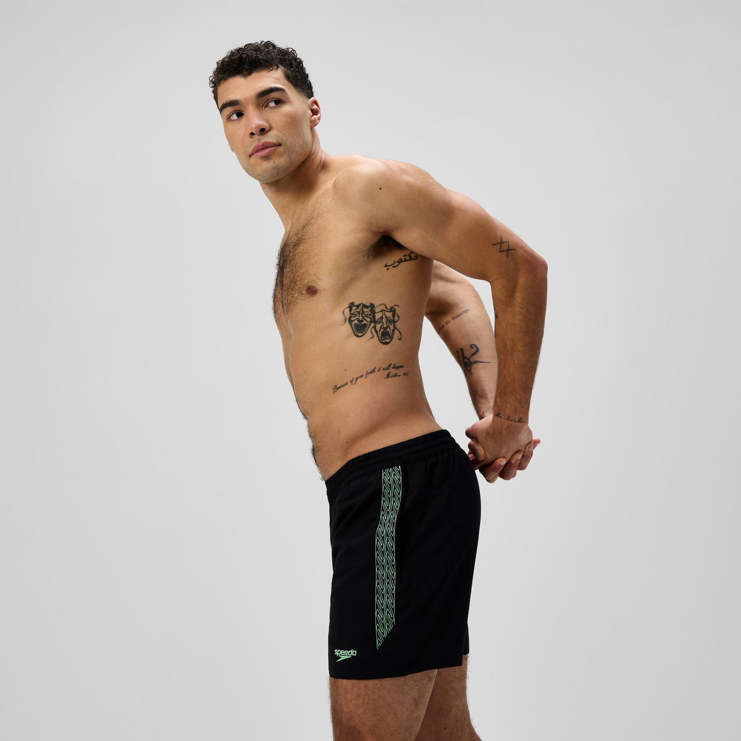 Hyperboom Splice Swim Shorts Black/Green - Speedo