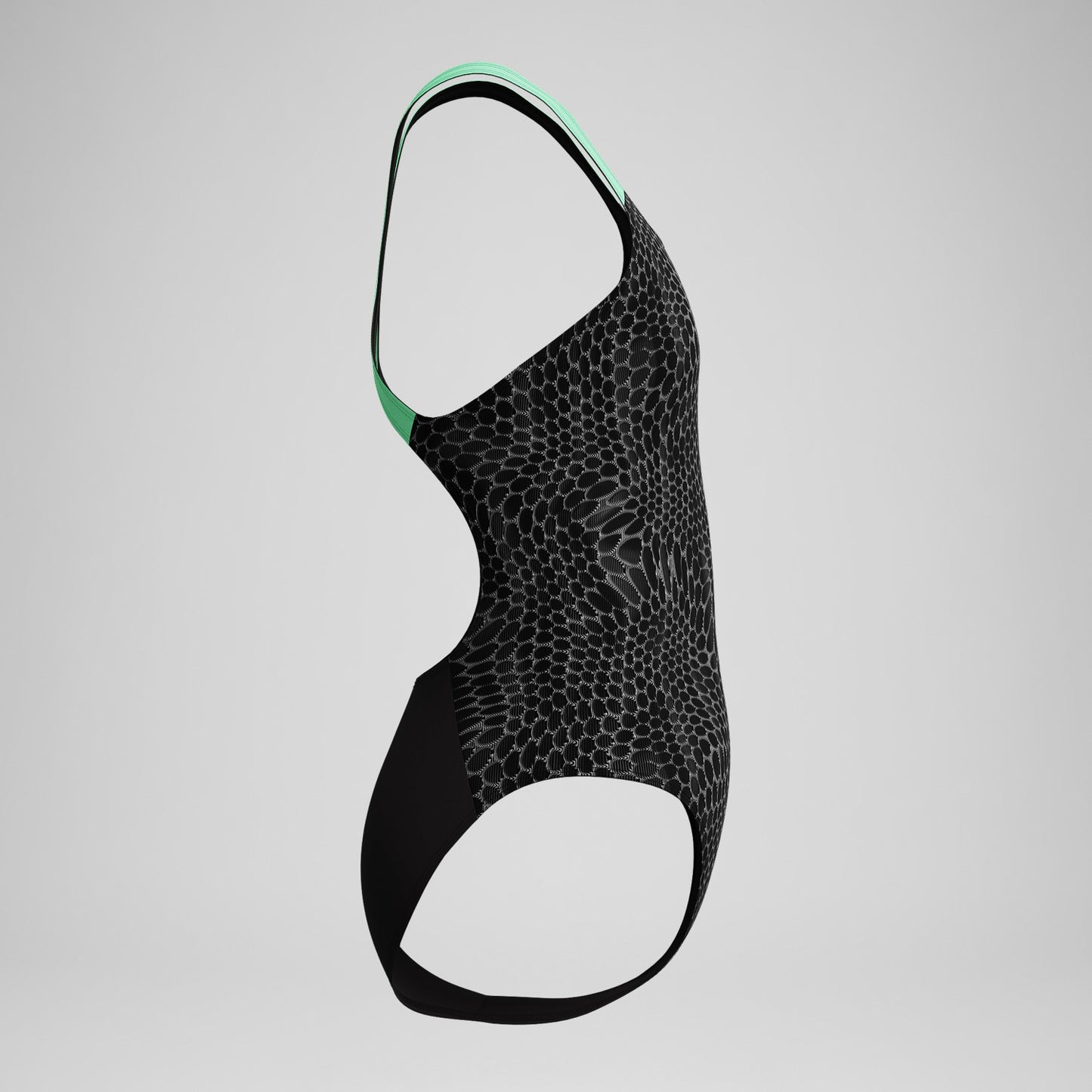 Girls Allover Powerback Swimsuit Black/Green - Speedo