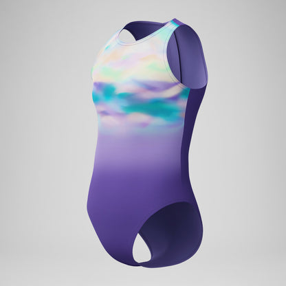 Girls Printed Hydrasuit Purple/Green - Speedo