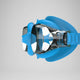 Azure Blue/Fluro Green/Fluro Orange/Clear