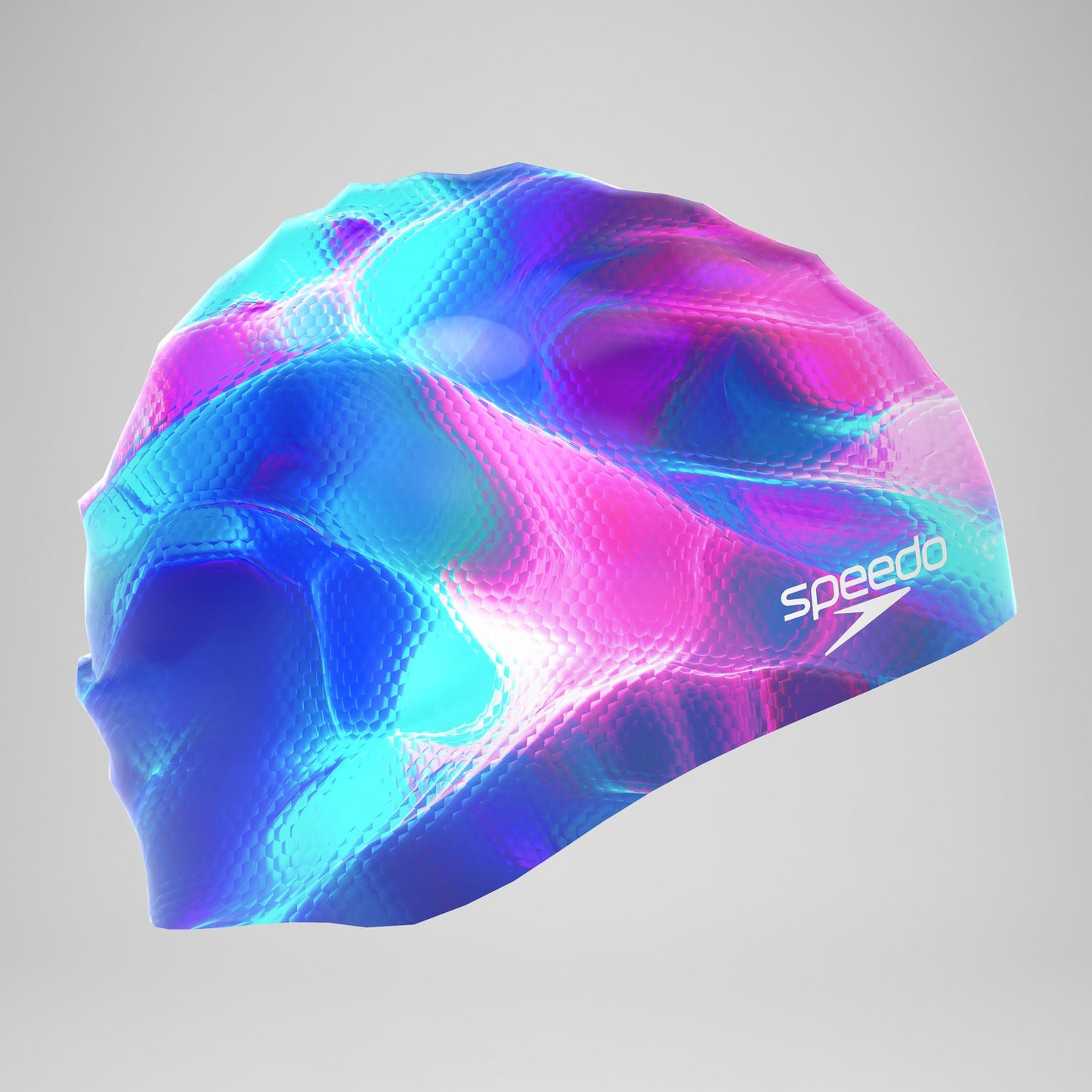Adult Printed Silicone Cap Blue - Speedo