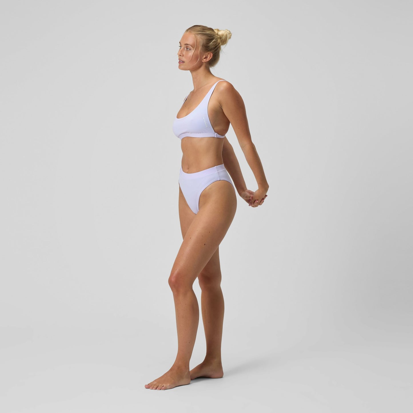 FLU3NTE Solid Hi Waist Bikini Bottom Lilac - Speedo