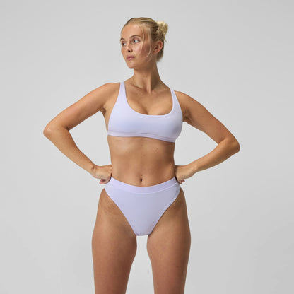 FLU3NTE Solid Hi Waist Bikini Bottom Lilac - Speedo