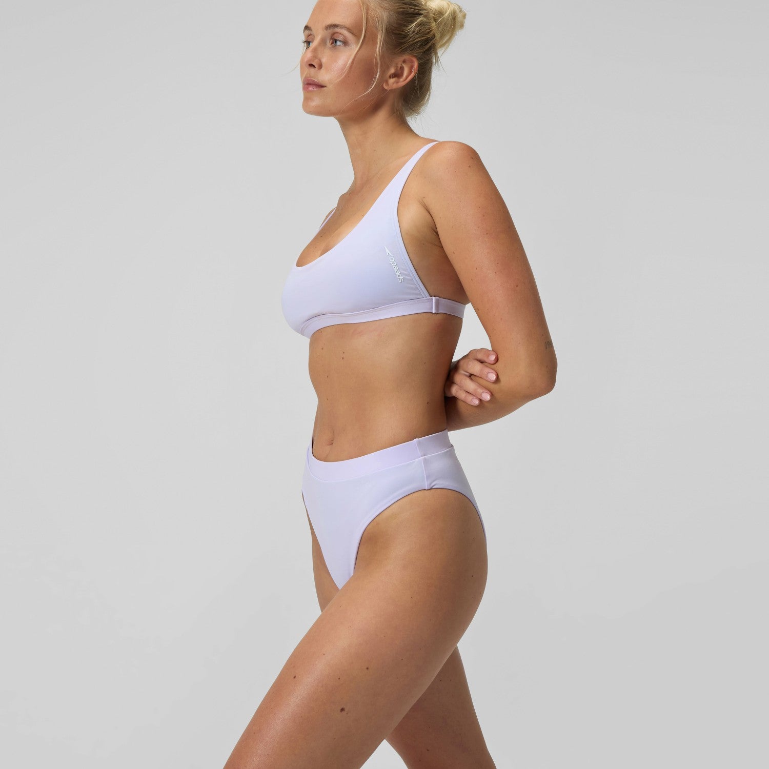 FLU3NTE Solid Hi Waist Bikini Bottom Lilac - Speedo