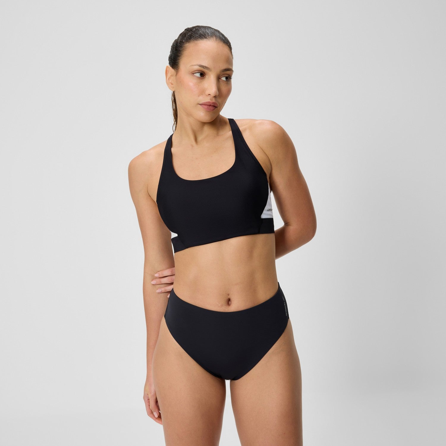 Colourblock Bikini Top Black/White - Speedo