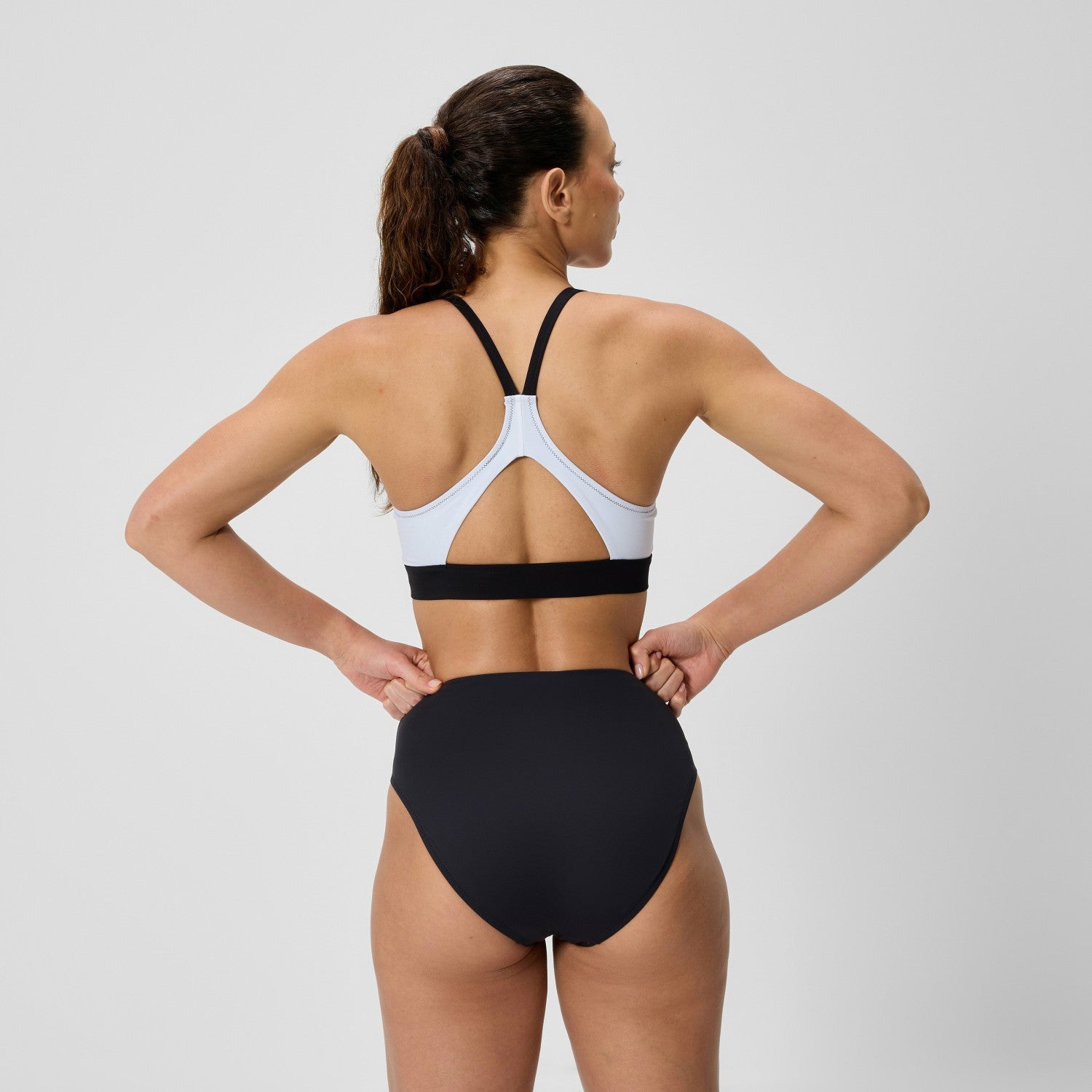 Colourblock Bikini Top Black/White - Speedo