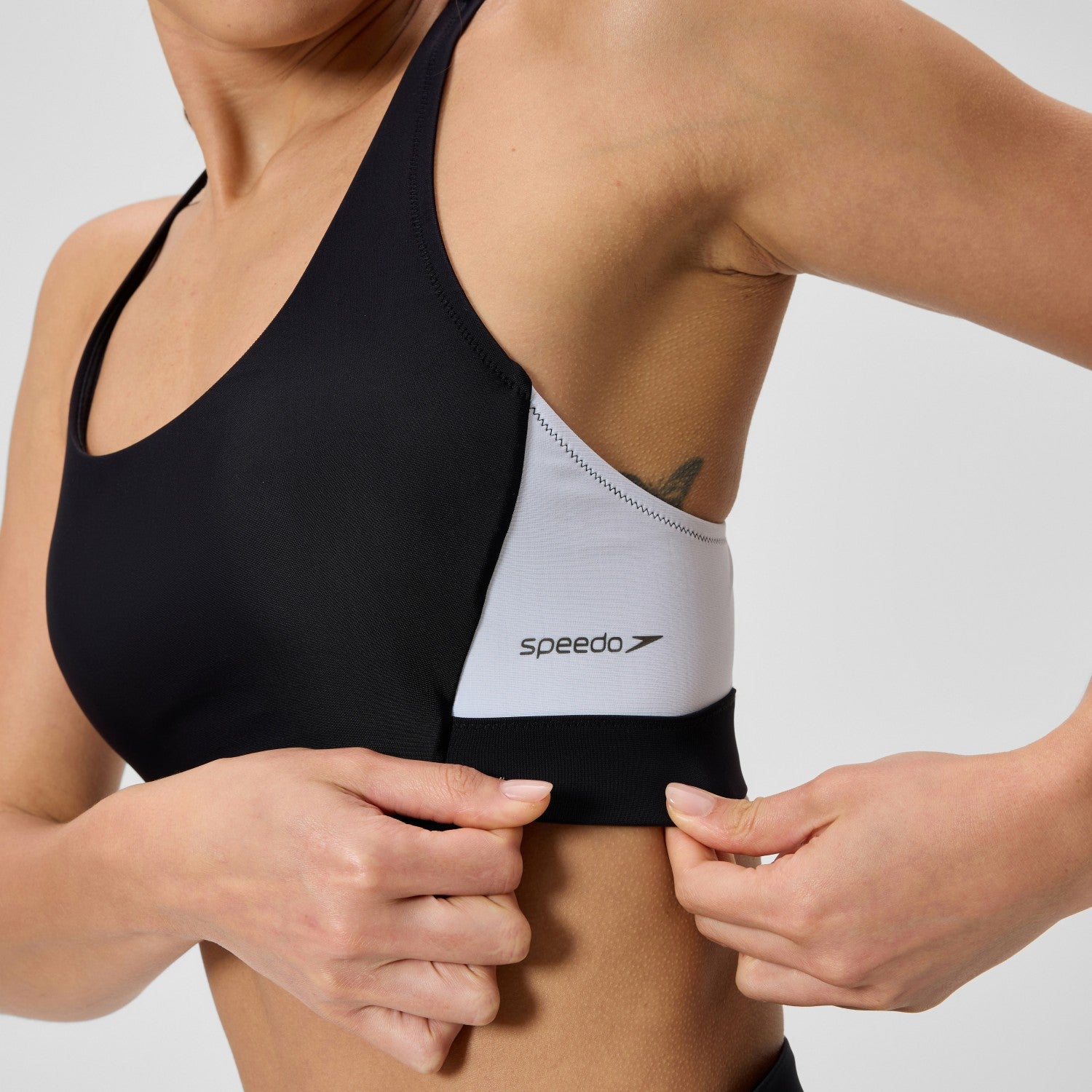 Colourblock Bikini Top Black/White - Speedo