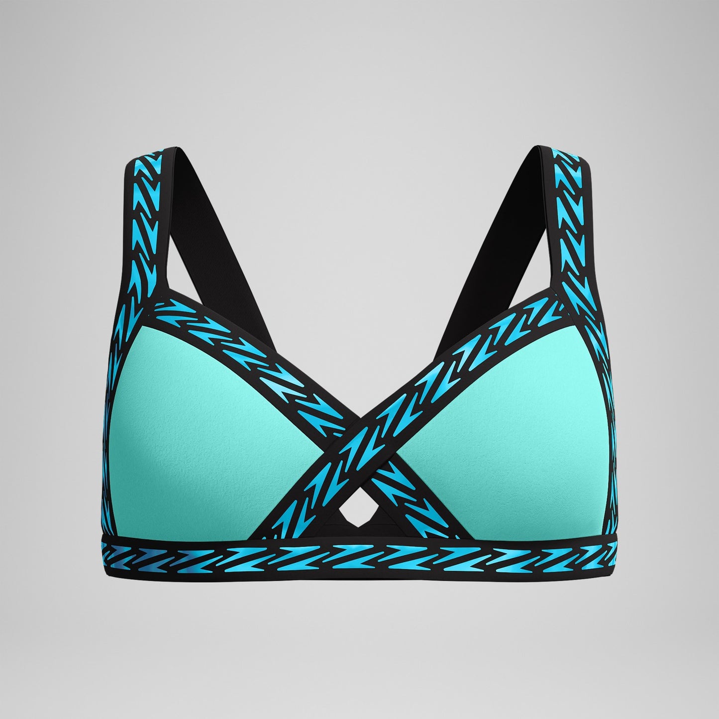 FLU3NTE Logo Elastic Bikini Top Turquoise - Speedo