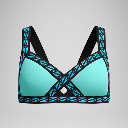 FLU3NTE Logo Elastic Bikini Top Turquoise - Speedo