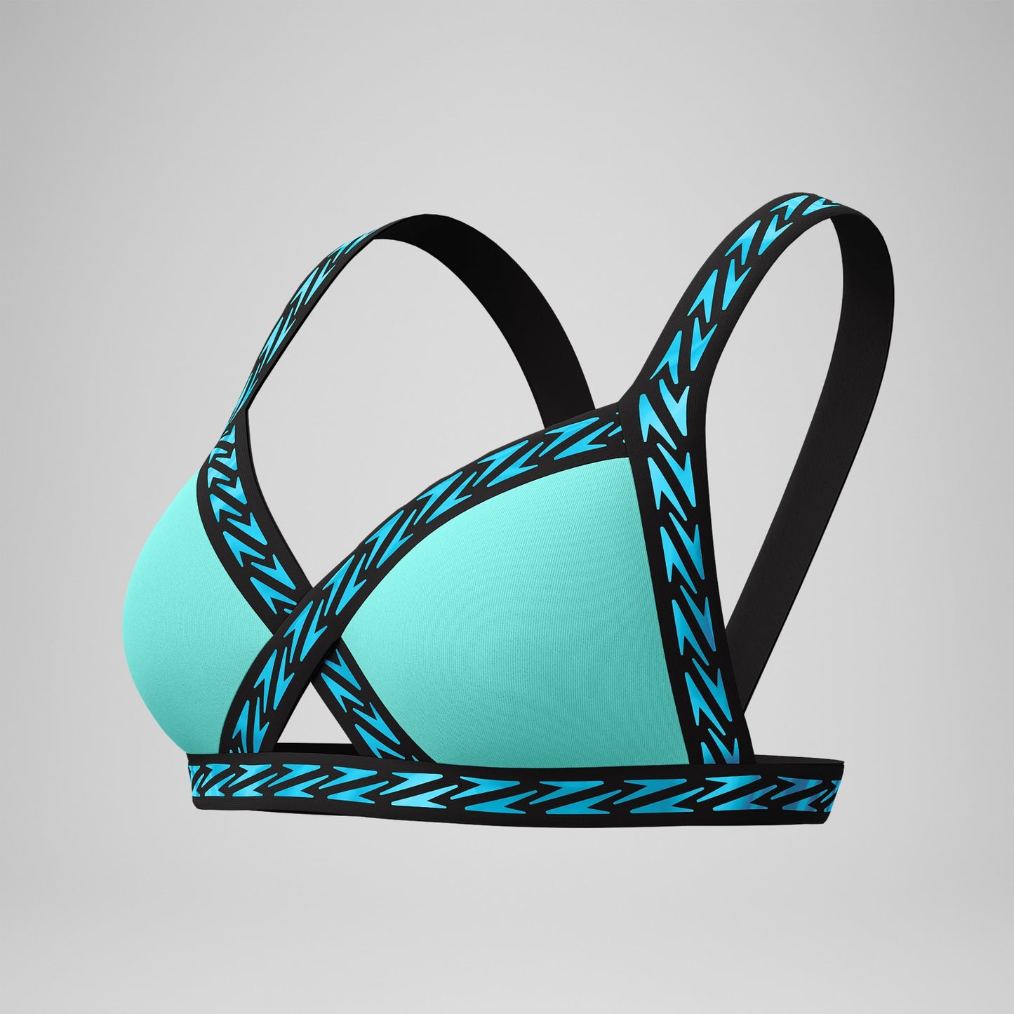FLU3NTE Logo Elastic Bikini Top Turquoise - Speedo