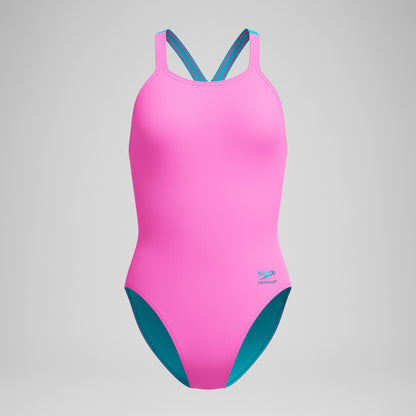 Club Training Powerback Swimsuit Pink/Blue - Speedo