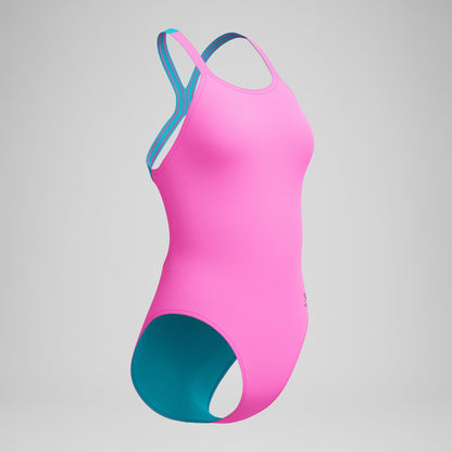 Club Training Powerback Swimsuit Pink/Blue - Speedo