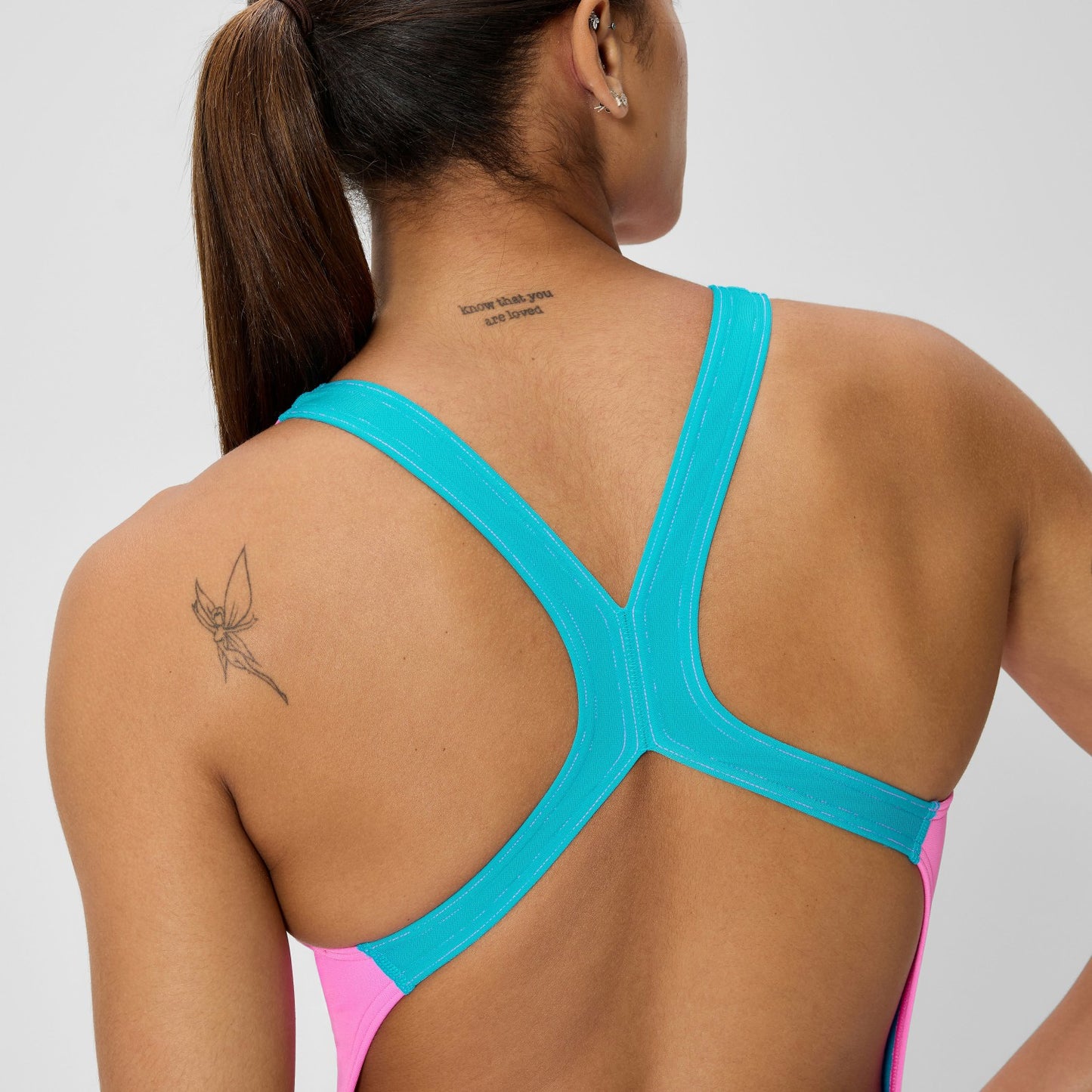 Club Training Powerback Swimsuit Pink/Blue - Speedo