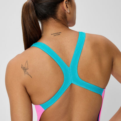 Club Training Powerback Swimsuit Pink/Blue - Speedo