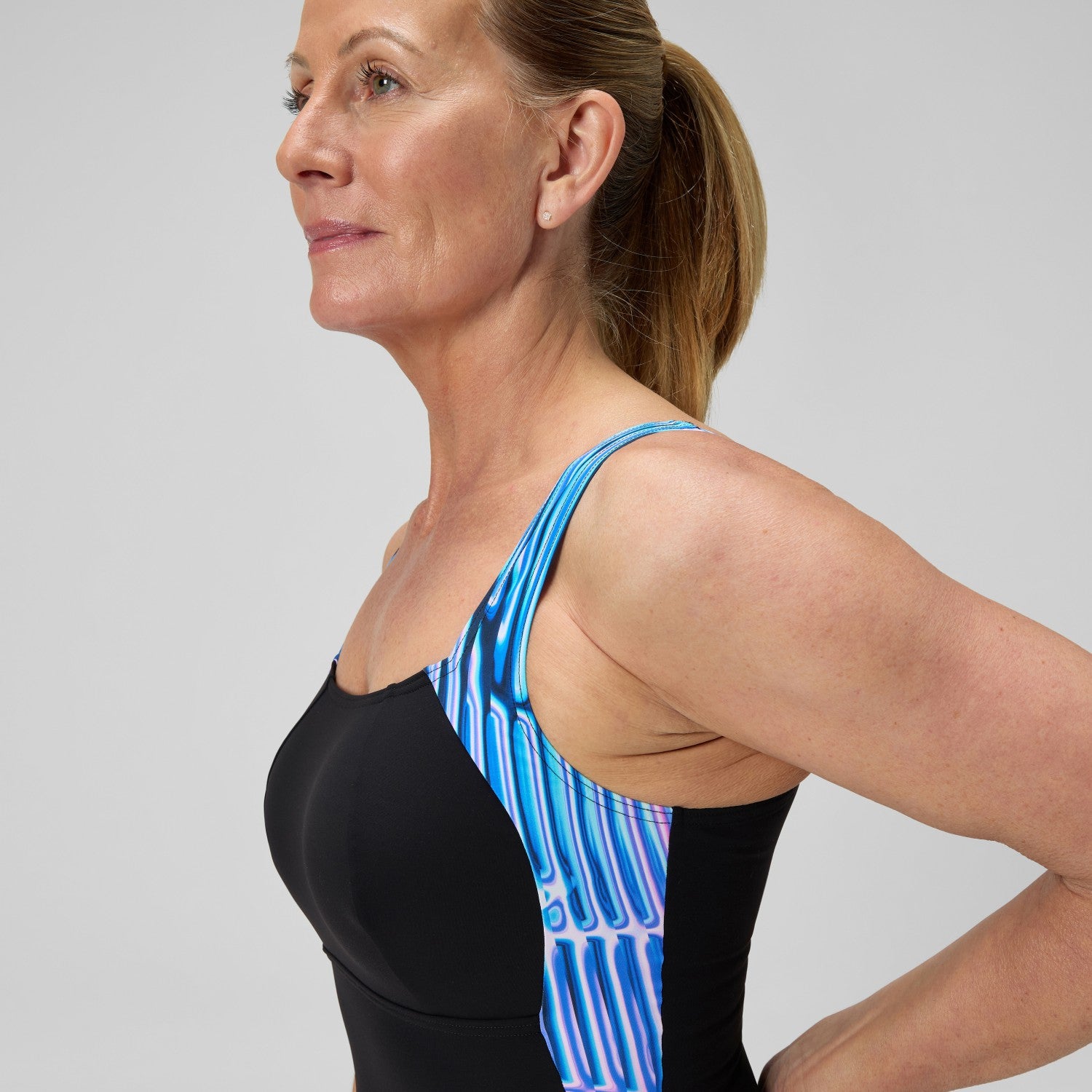 Shaping Printed LunaLustre Swimsuit Navy/Purple - Speedo