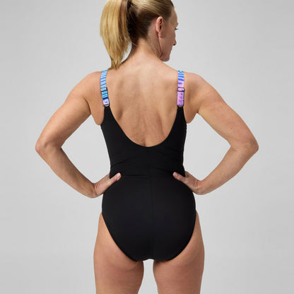 Shaping Printed LunaLustre Swimsuit Navy/Purple - Speedo