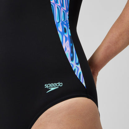 Shaping Printed LunaLustre Swimsuit Navy/Purple - Speedo
