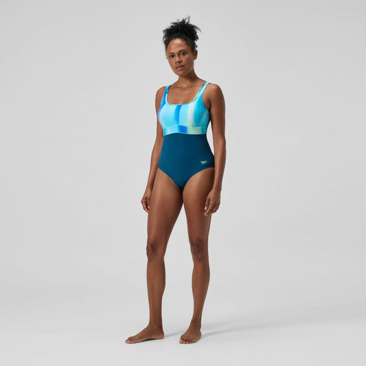 Shaping Printed Contour Eclipse Swimsuit DarkTeal/Green - Speedo