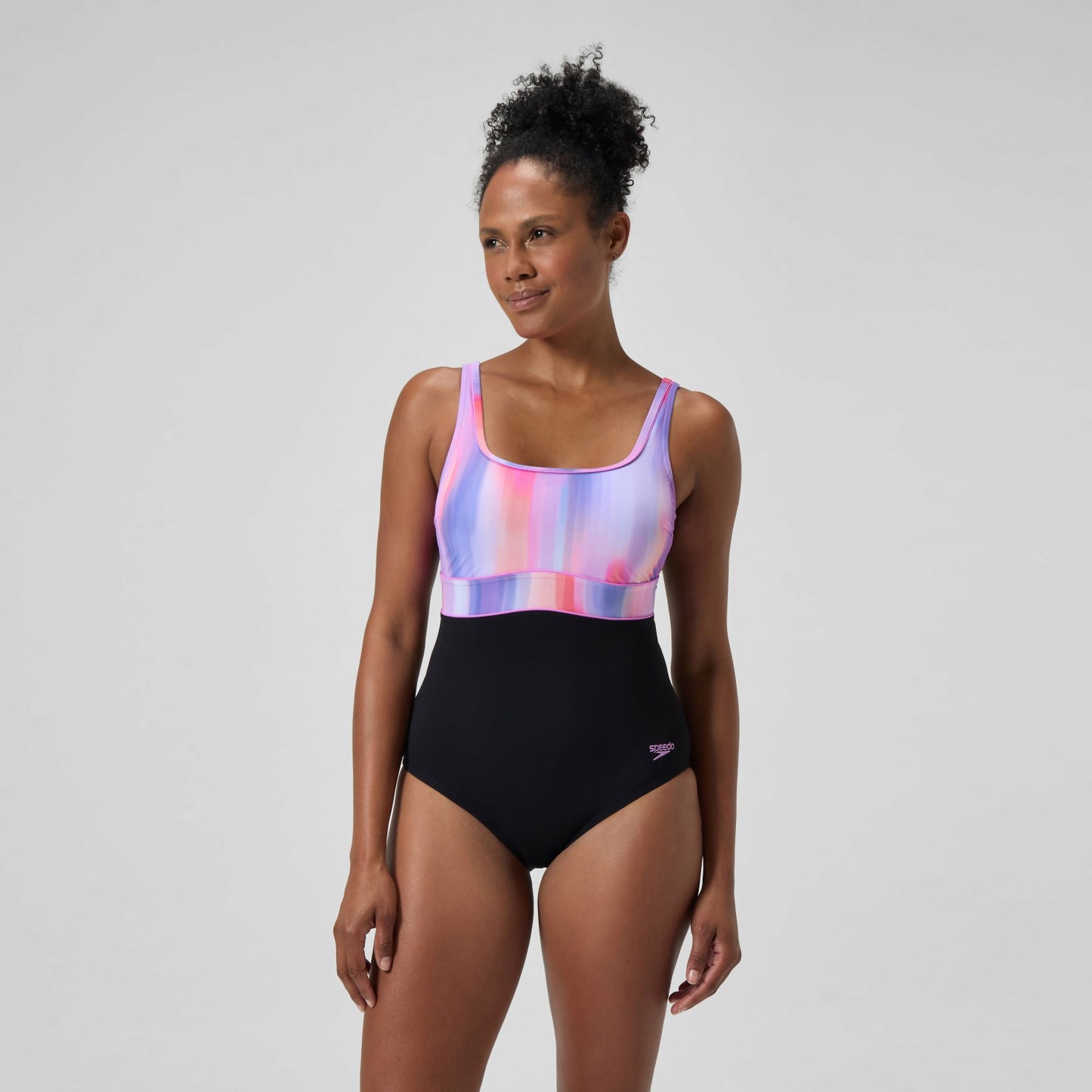 Shaping Printed Contour Eclipse Swimsuit Black/Pink - Speedo