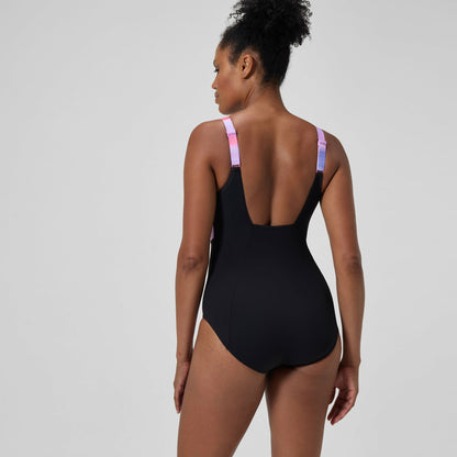 Shaping Printed Contour Eclipse Swimsuit Black/Pink - Speedo