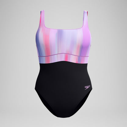 Shaping Printed Contour Eclipse Swimsuit Black/Pink - Speedo