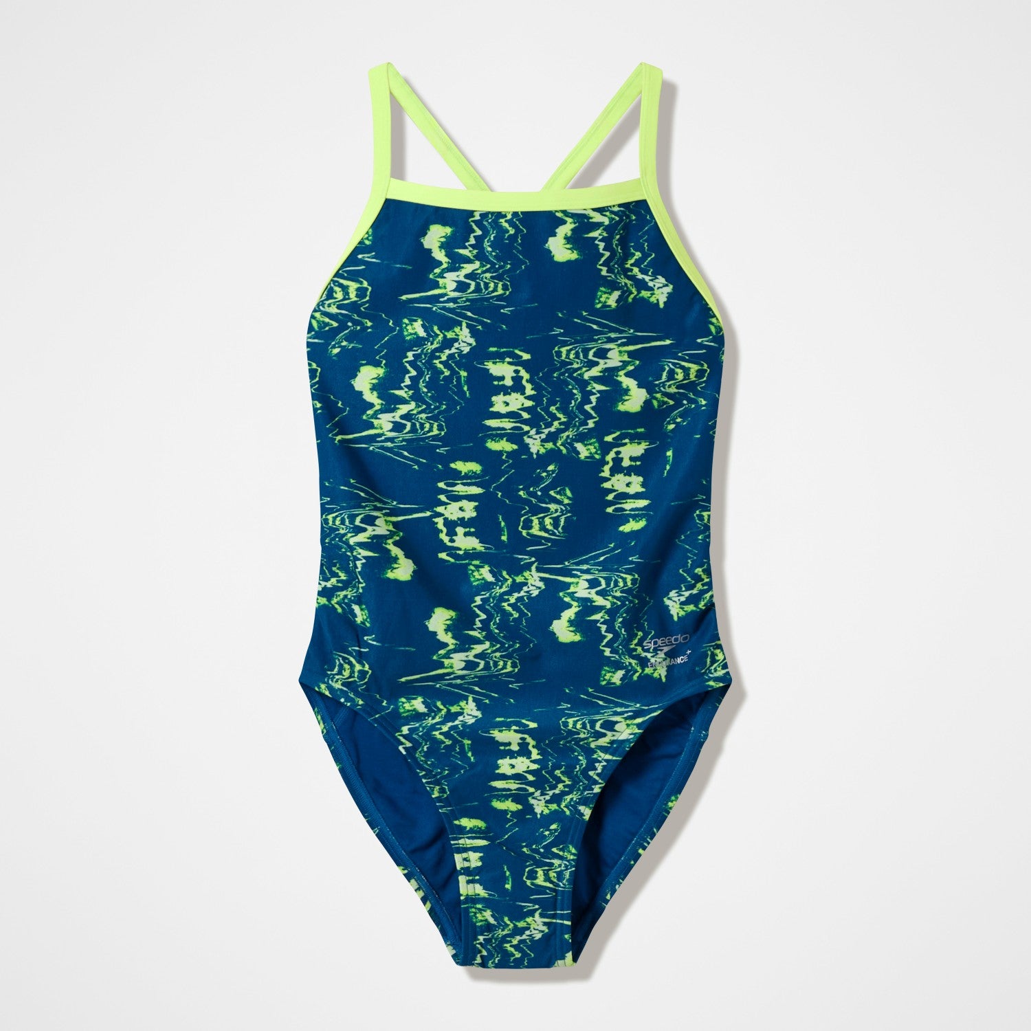 Club Training Printed Turnback Swimsuit Blue/Green - Speedo