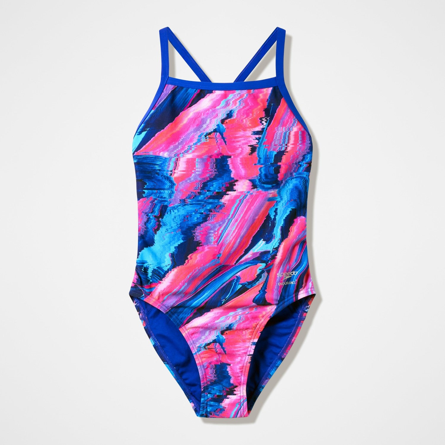 Club Training Printed Turnback Swimsuit Blue/Pink - Speedo