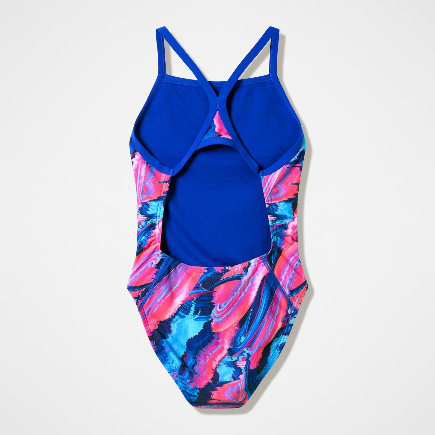 Club Training Printed Turnback Swimsuit Blue/Pink - Speedo