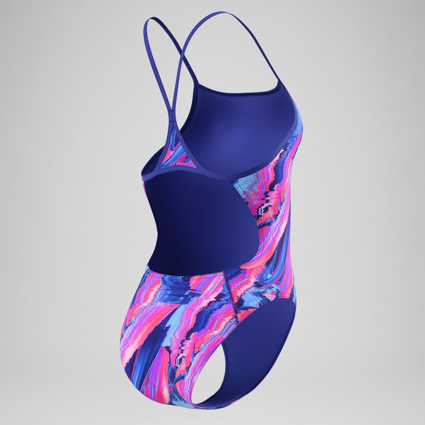 Club Training Printed Turnback Swimsuit Blue/Pink - Speedo
