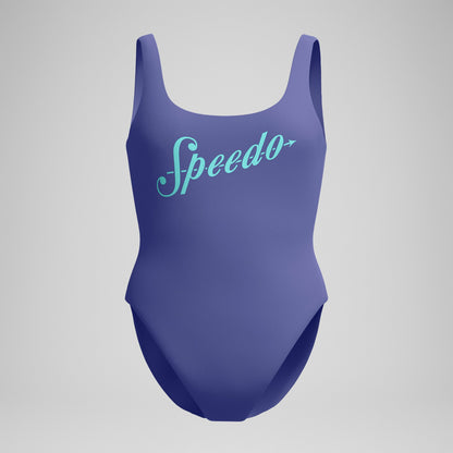 Logo Deep U-Back Swimsuit Blue - Speedo