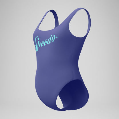 Logo Deep U-Back Swimsuit Blue - Speedo