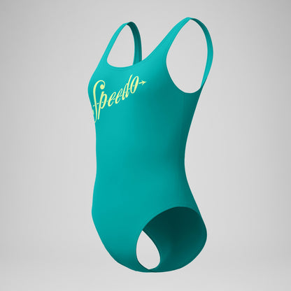 Logo Square Back Swimsuit Turquoise - Speedo