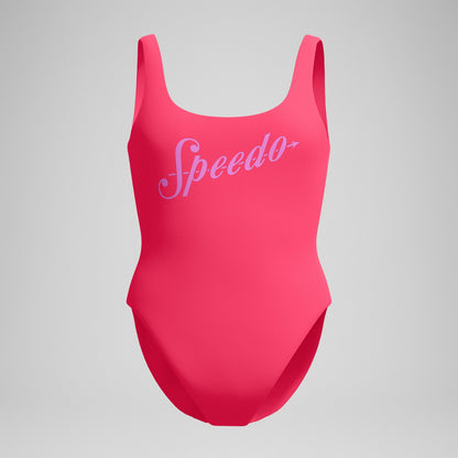 Logo Deep U-Back Swimsuit Pink - Speedo