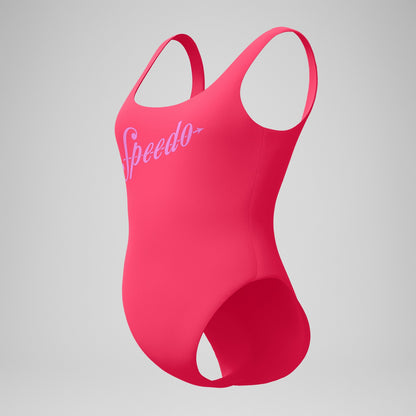 Logo Deep U-Back Swimsuit Pink - Speedo
