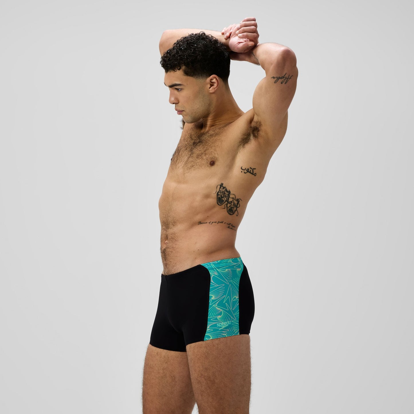 Hyperboom Panel Aquashorts Black/Turquoise - Speedo