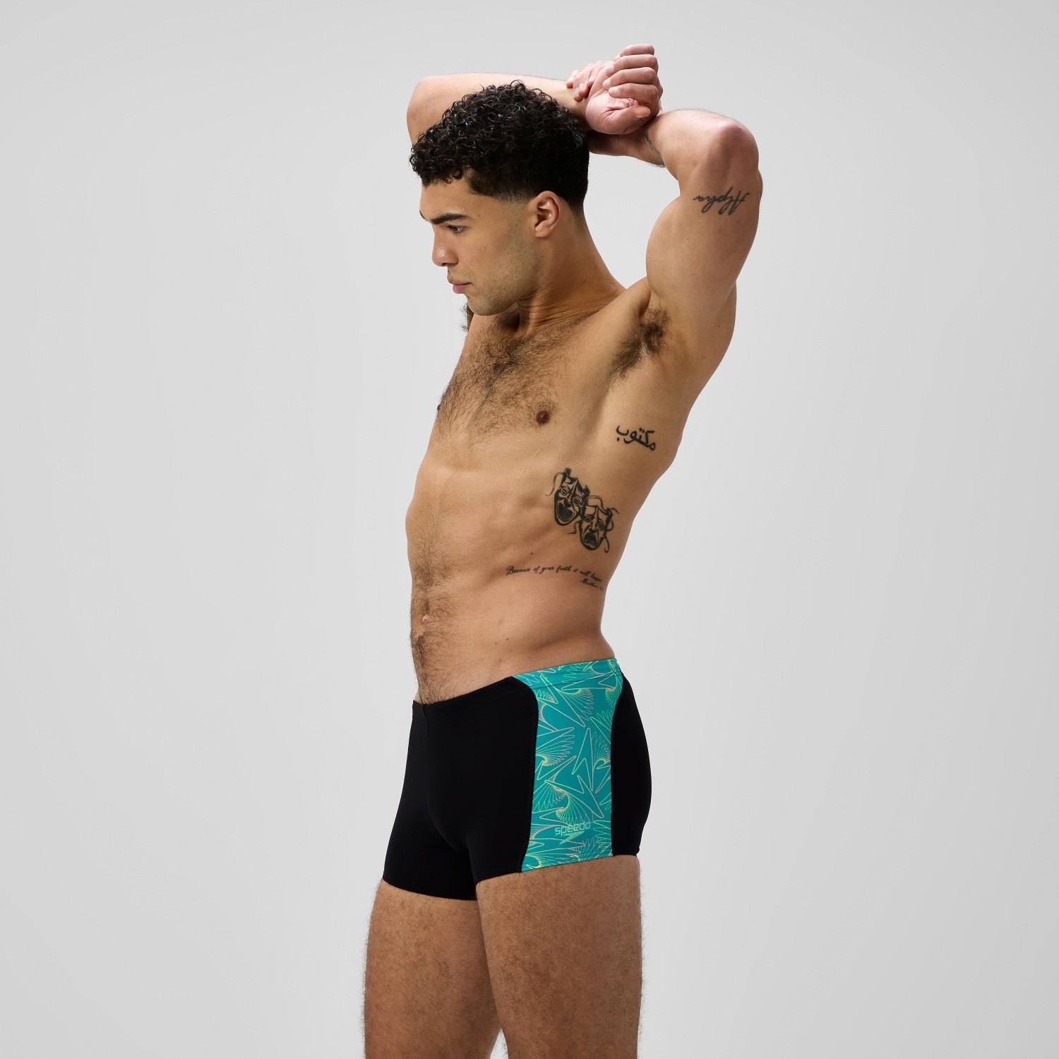 Hyperboom Panel Aquashorts Black/Turquoise - Speedo