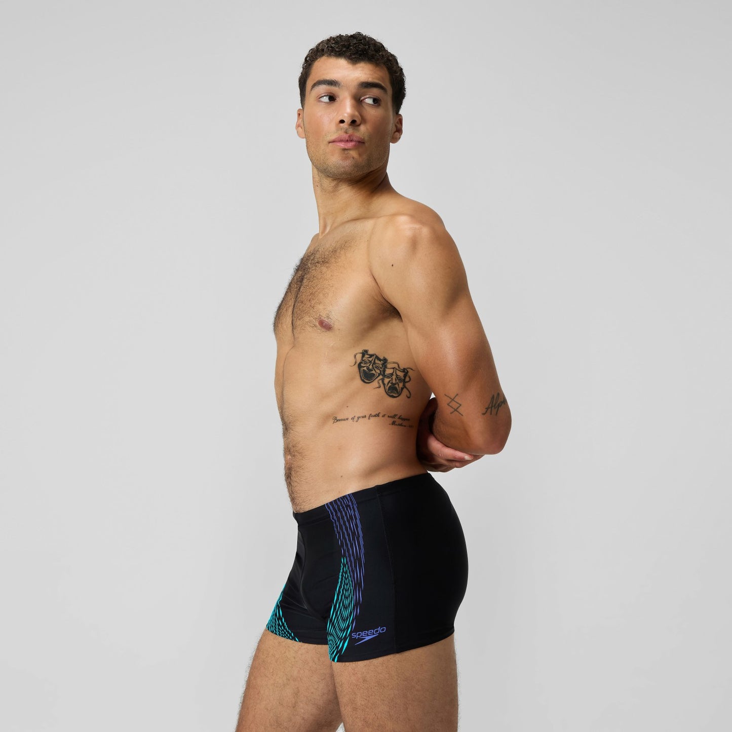 Duo Logo Print Aquashorts Black/Blue - Speedo